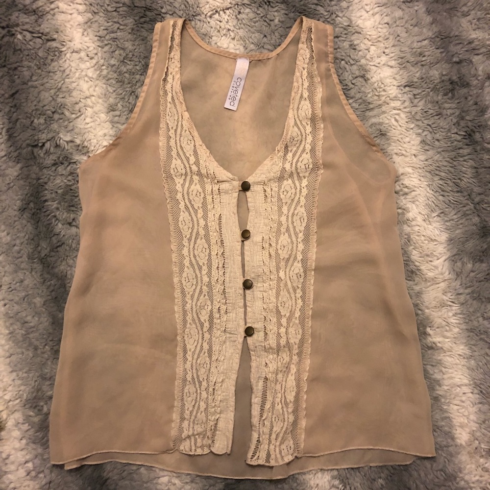 Coveted Clothing Sleeveless Chiffon Blouse